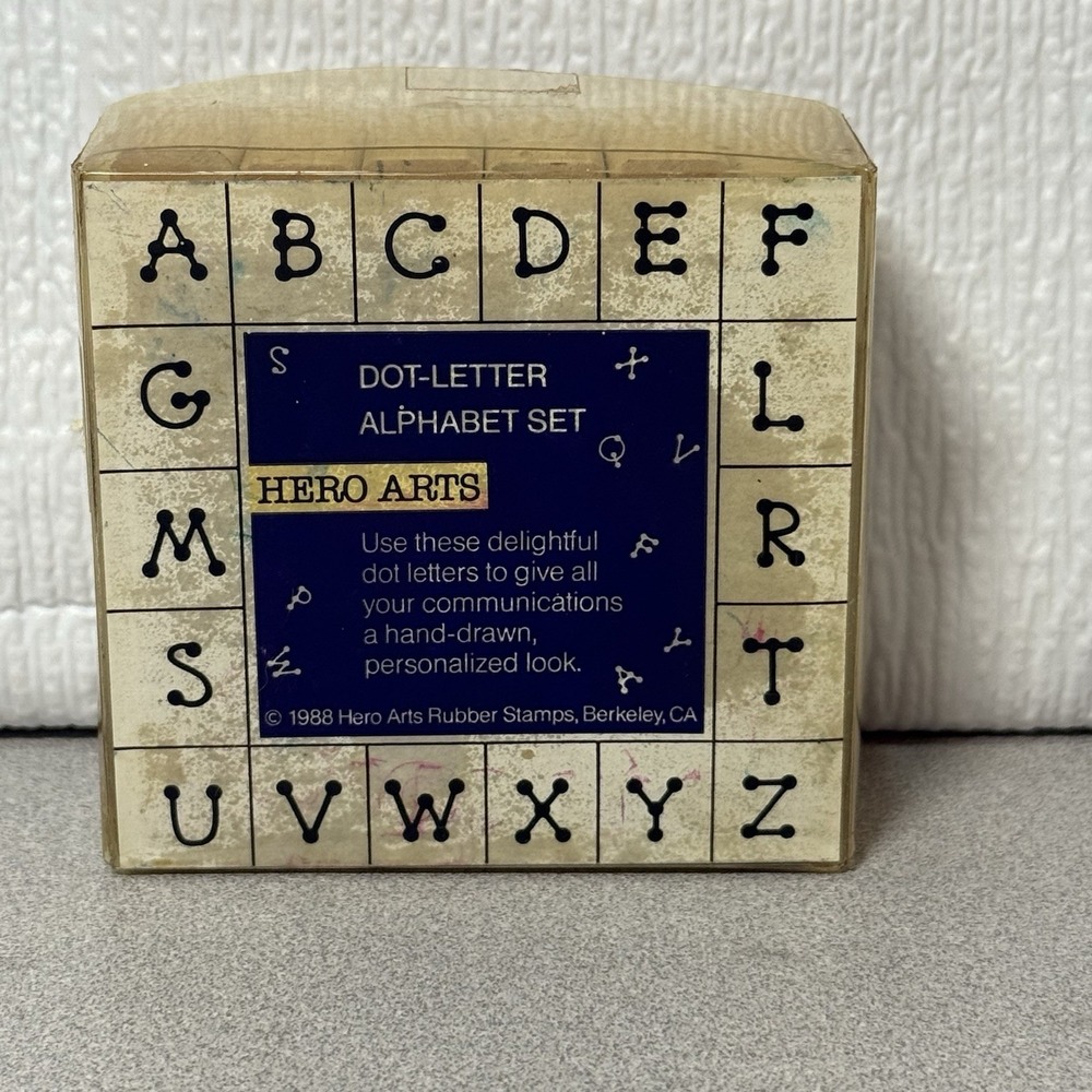 Hero‎ Arts Dot-Letter Uppercase Alphabet Set of woodblock stamps Used